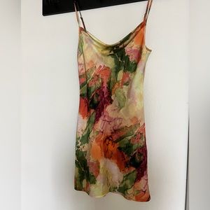 Nasty Gal Perfect colorful slinky mini cocktail dress with backless detail